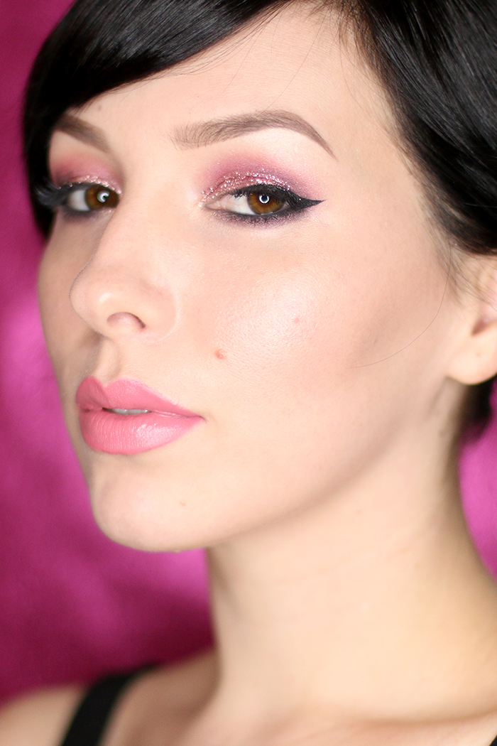too faced chocolate bon bons and pink glitter eyes makeup tutorial by keiko lynn