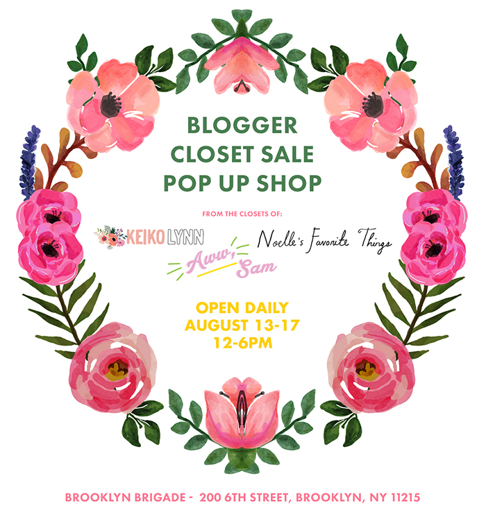 blogger closet pop up sale