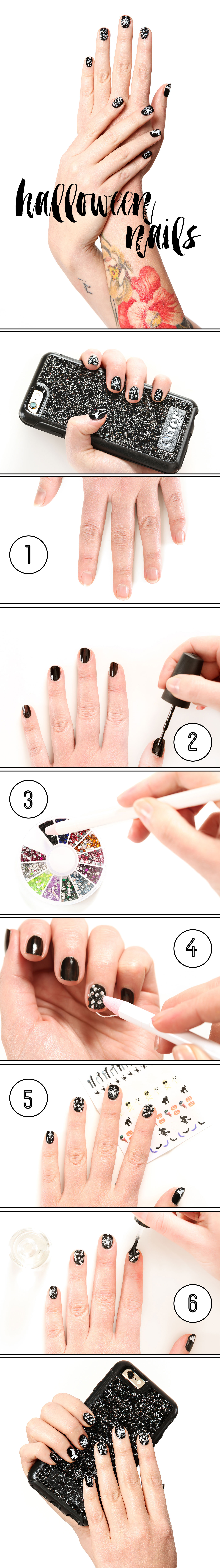 easy halloween nails / step by step simple nail art tutorial