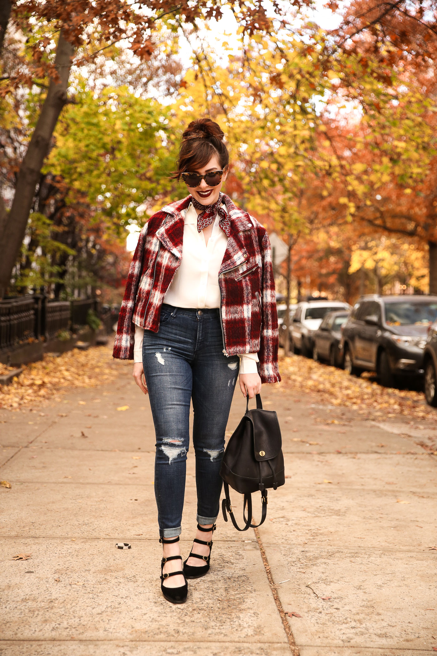 slate and stone plaid moto jacket, free people strappy mary janes