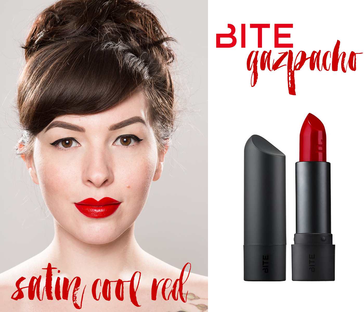 finding the perfect red lipstick: bite beauty red lipstick gazpacho