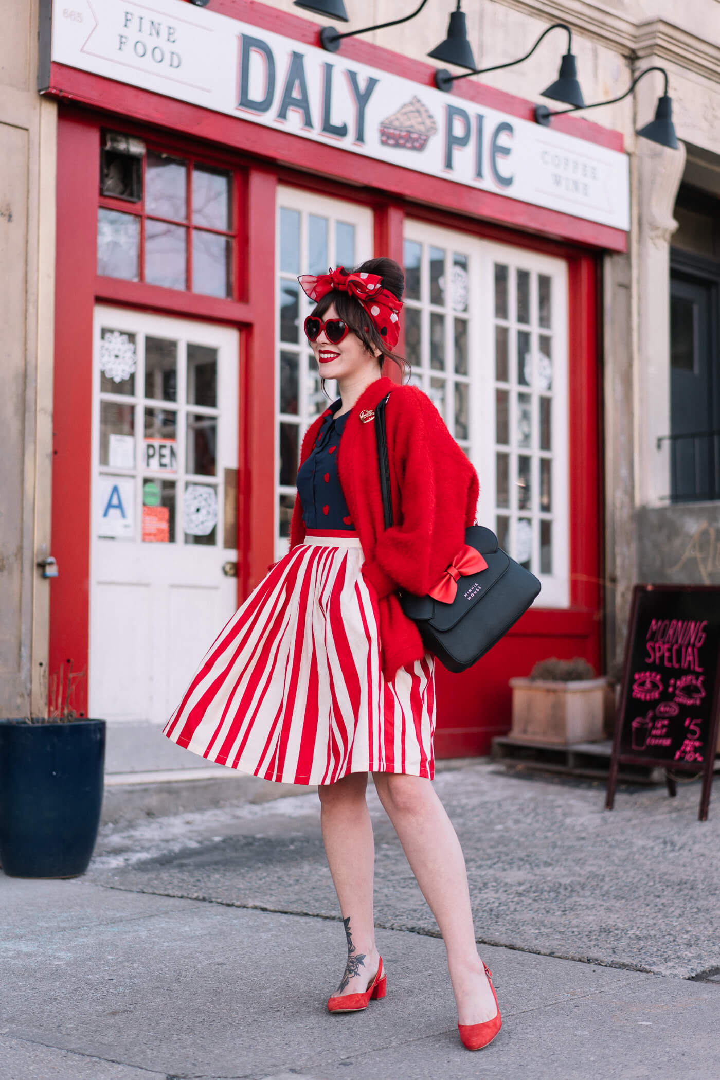modcloth red white stripe skirt