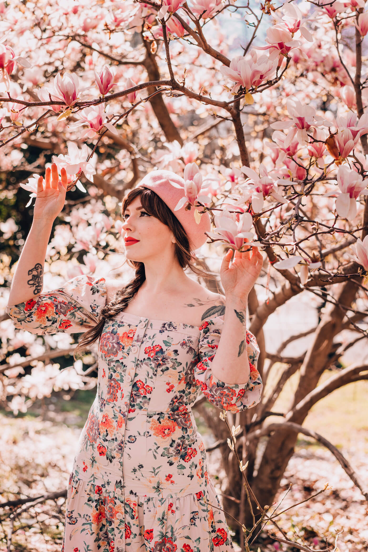 rebecca taylor dress, off the shoulder pink summer floral dress 2018