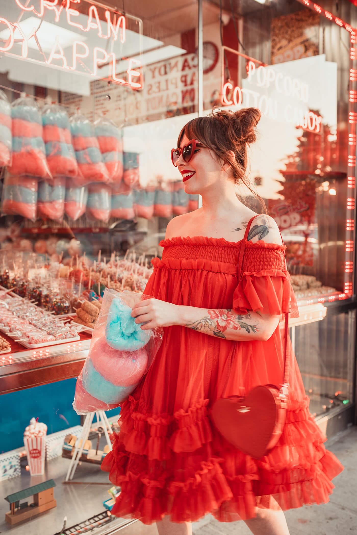 coney island red tulle tent dress