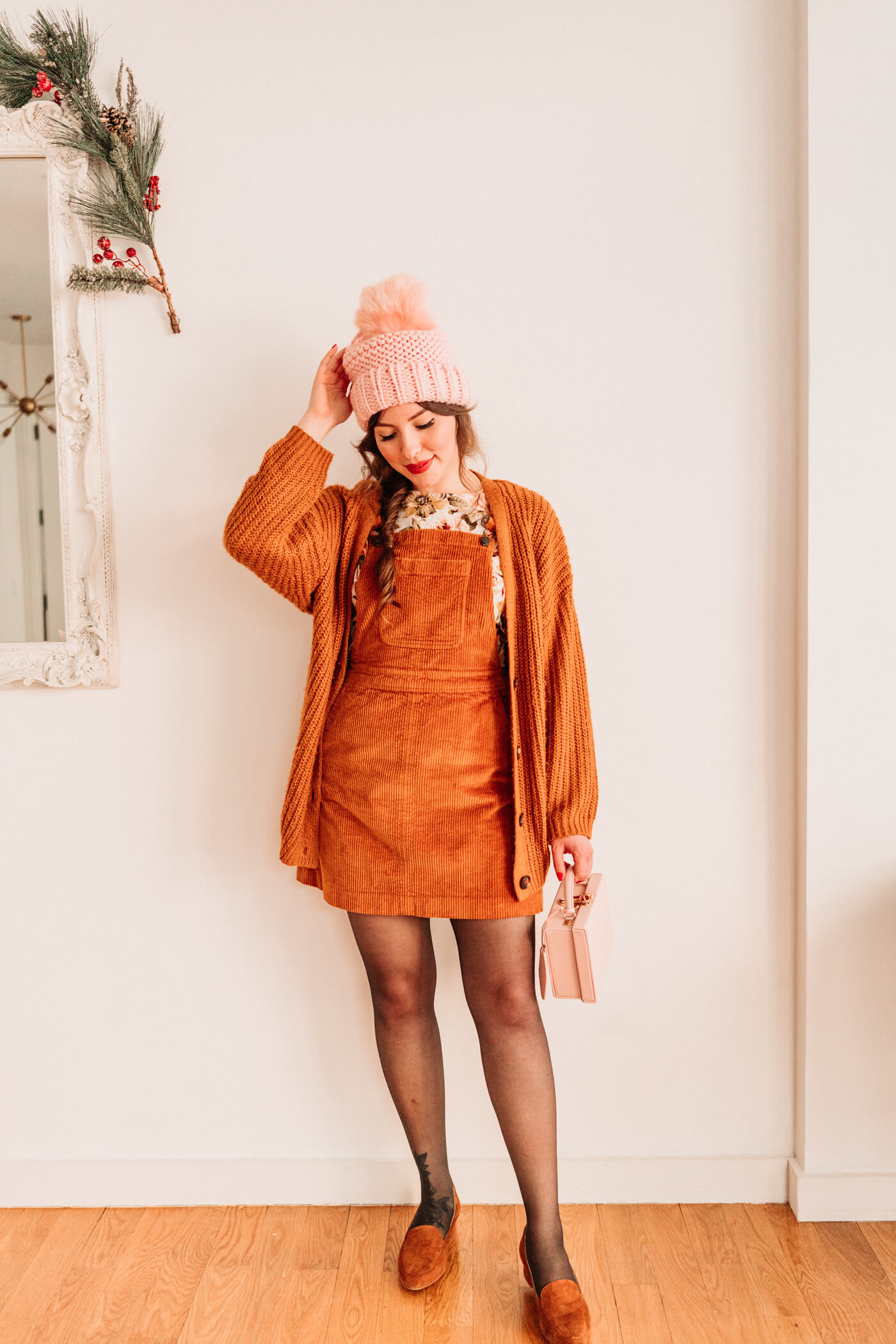 4 ways to style a corduroy overall dress 