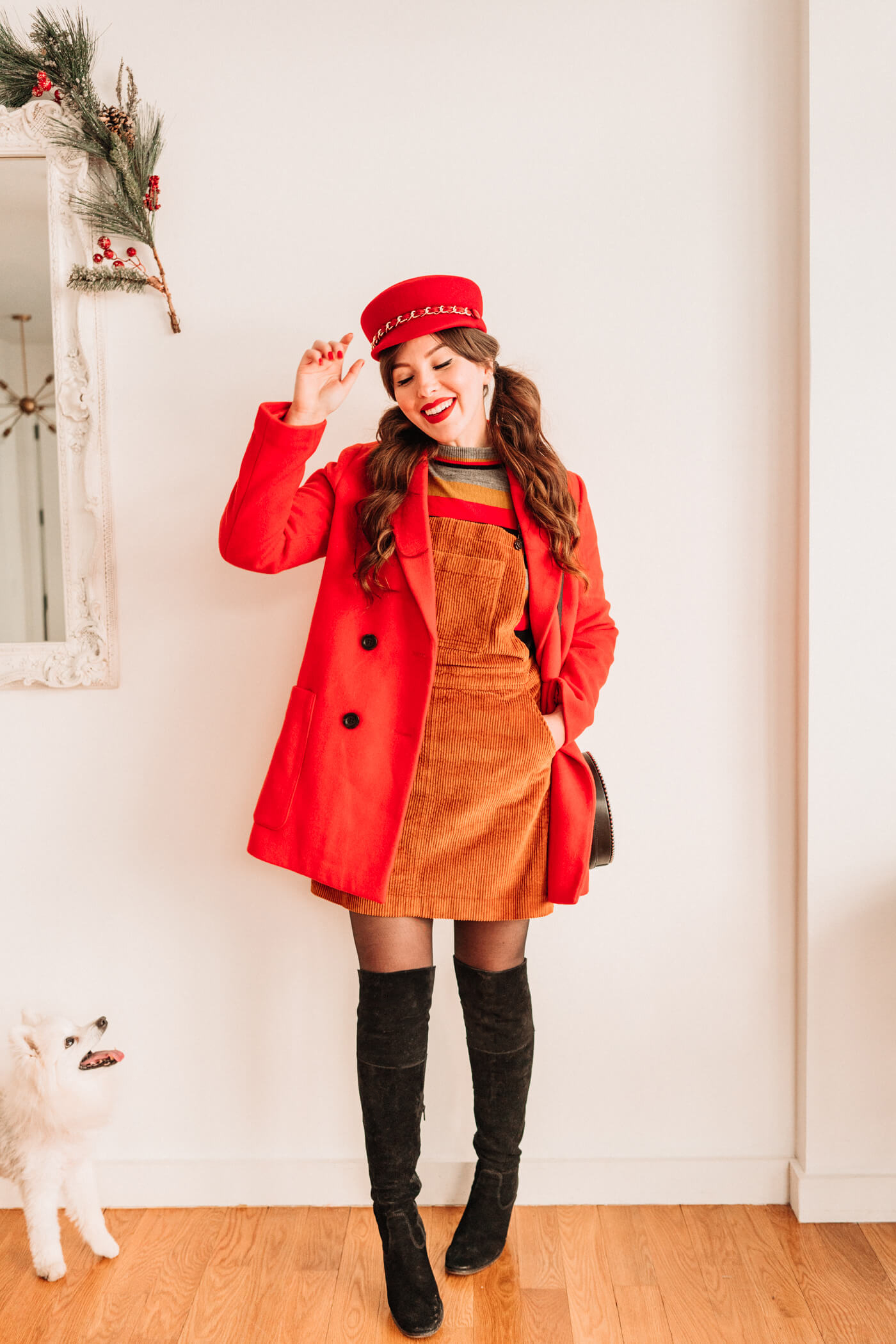 4 ways to style a corduroy overall dress