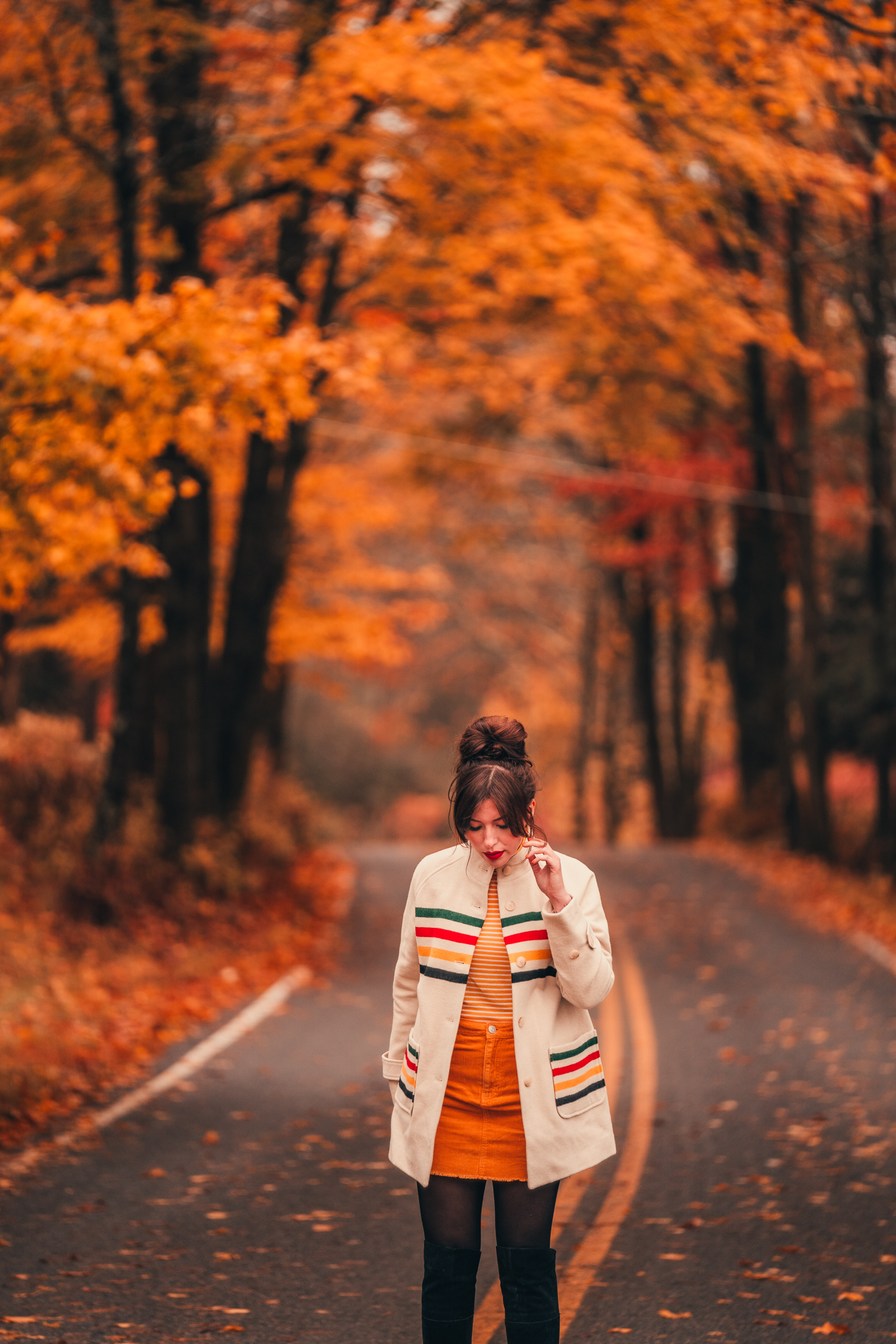 fall outfit: Pendleton glacier stripe coat | The dichotomy between grief and gratitude
