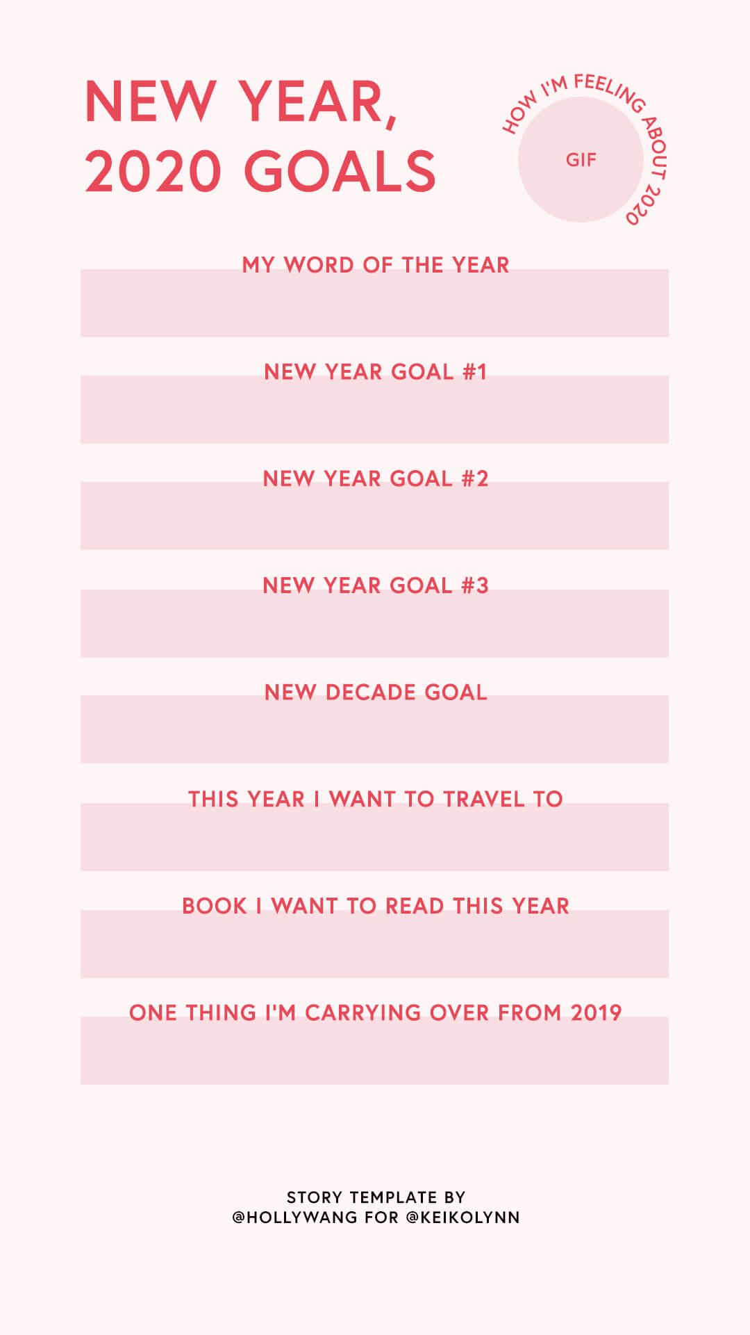 instagram story templates new year goals 2020