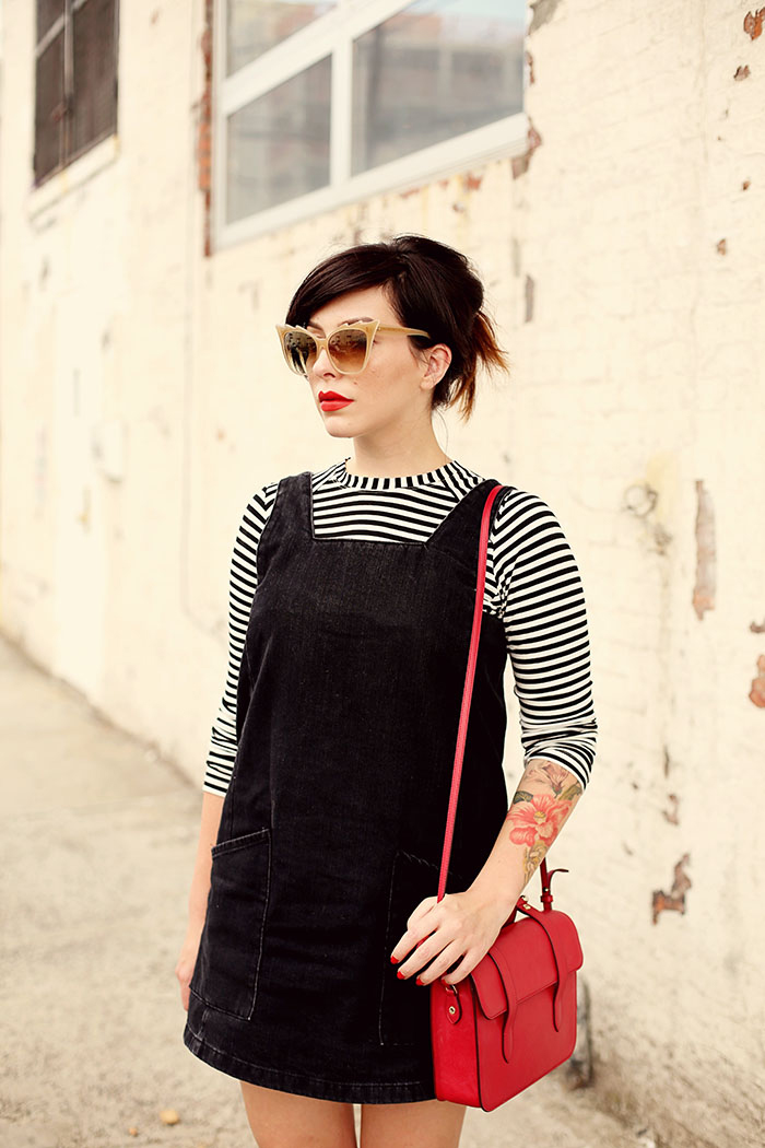 woman wearing topshop black mod mini jumper for 2015 roundup