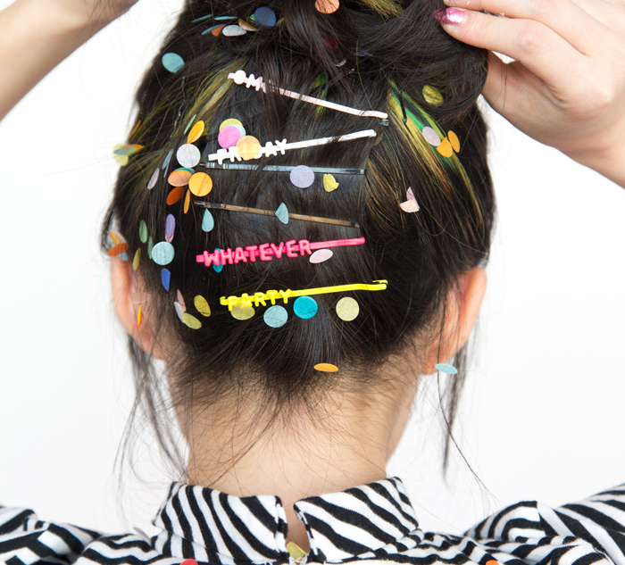 DIY Word Hair Clips
