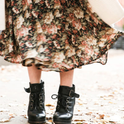 90s grunge floral skirt