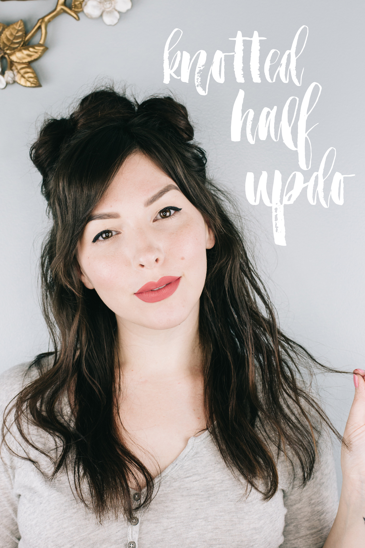 90s Style Knotted Half Updo Hair Tutorial By Keiko Lynn