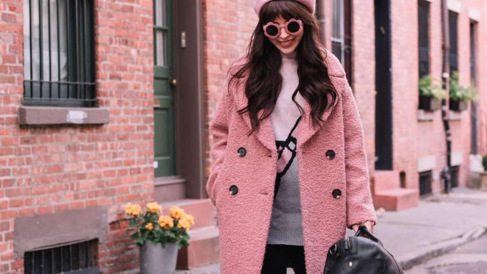 pink topshop coat alicia boucle