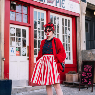 modcloth red white stripe skirt