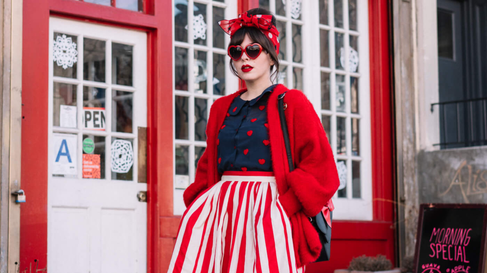 modcloth red white stripe skirt