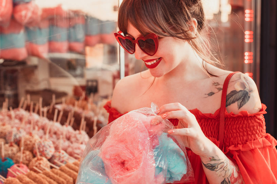 coney island red tulle tent dress