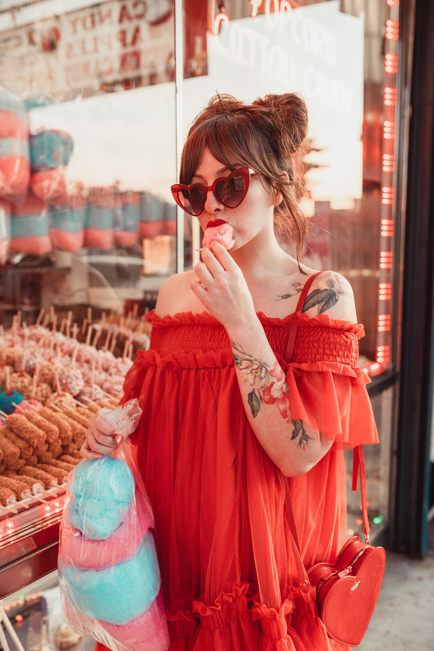 coney island red tulle tent dress