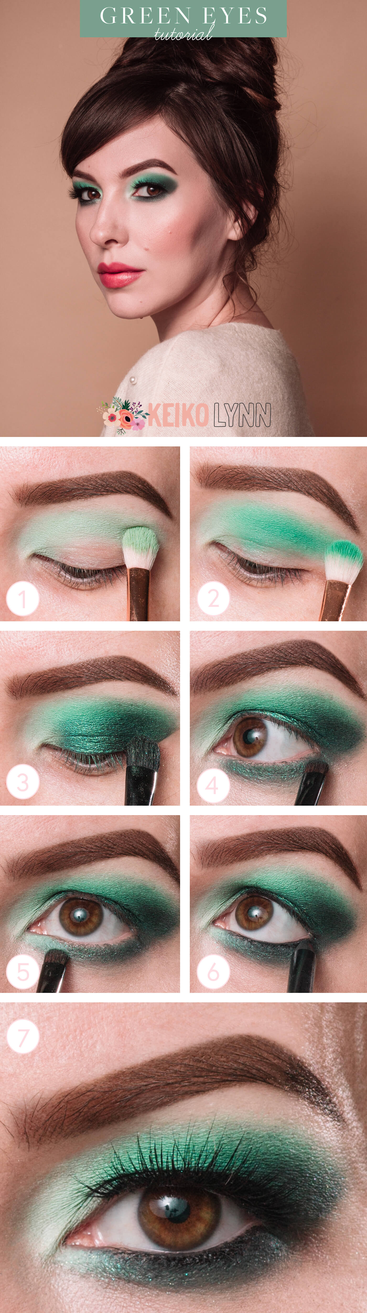 final output of Holiday Makeup Tutorial green eyes