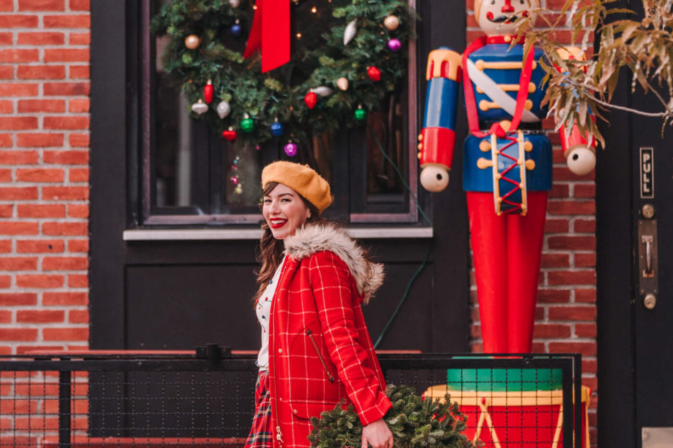 Christmas plaid skirt modcloth holiday outfit