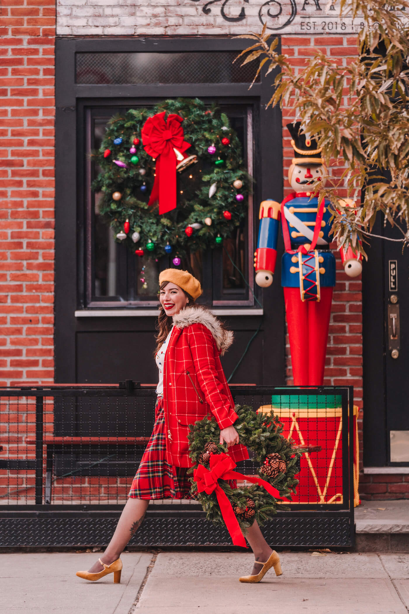 Christmas plaid skirt modcloth holiday outfit