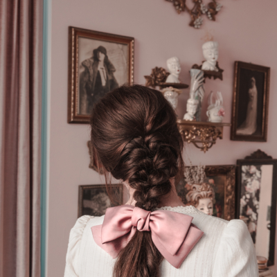 pull through braid with satin bow