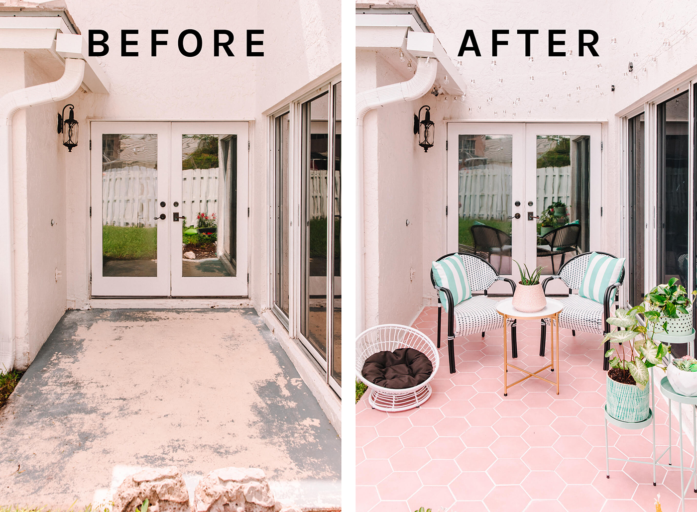 homegoods pastel patio makeover