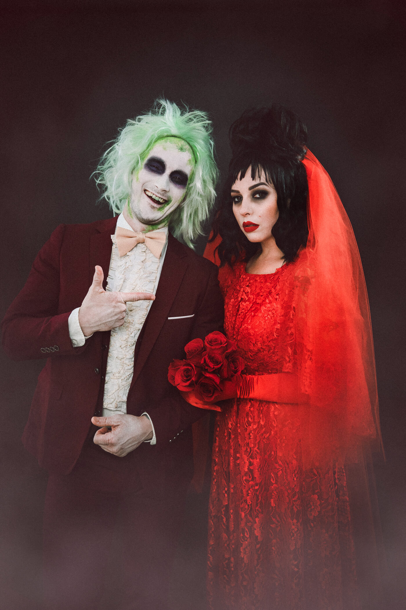 Halloween Couples Costume Idea Beetlejuice and Lydia Deetz