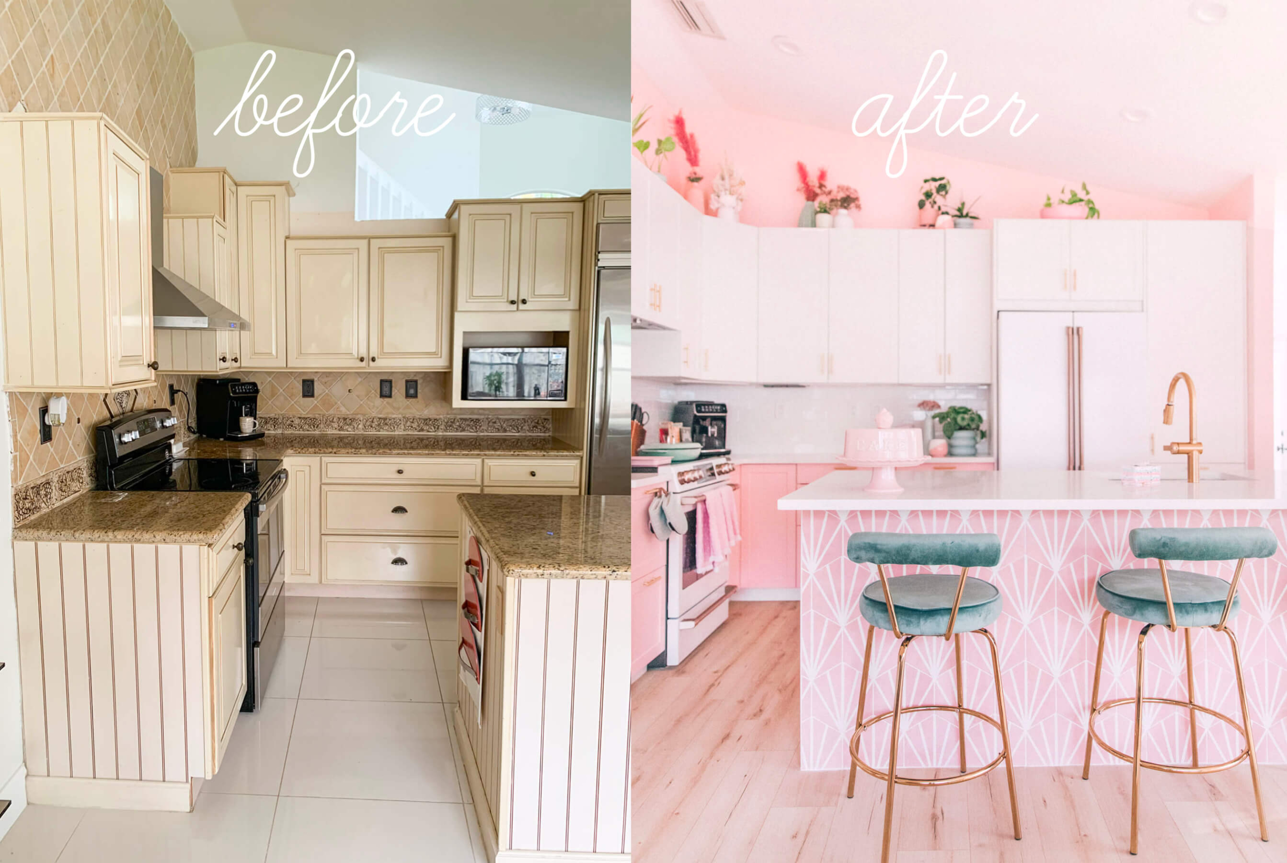 before and after Kitchen Makeover